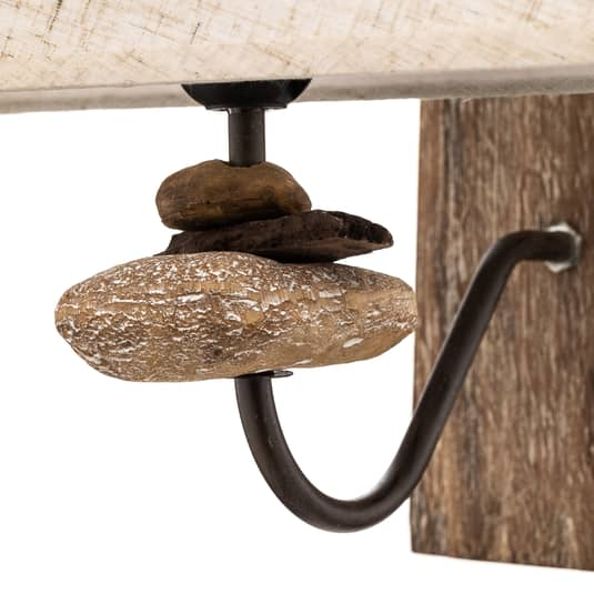 B-Ware Euluna Wandleuchte Seregon Mit Steindekor Und Stoffschirm Wandleuchte Bettlampe