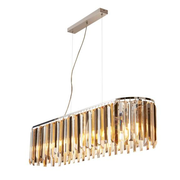 Searchlight Hängelampe Clarissa Hängeleuchte Leuchte Mit Kristallprismen 100 757 B-Ware - 5053423119328