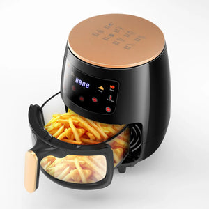 B-Ware Oyajia Fritteuse Heißluftofen Airfryer Schwarz 6 L Glasfrittierkorb Siehe Text