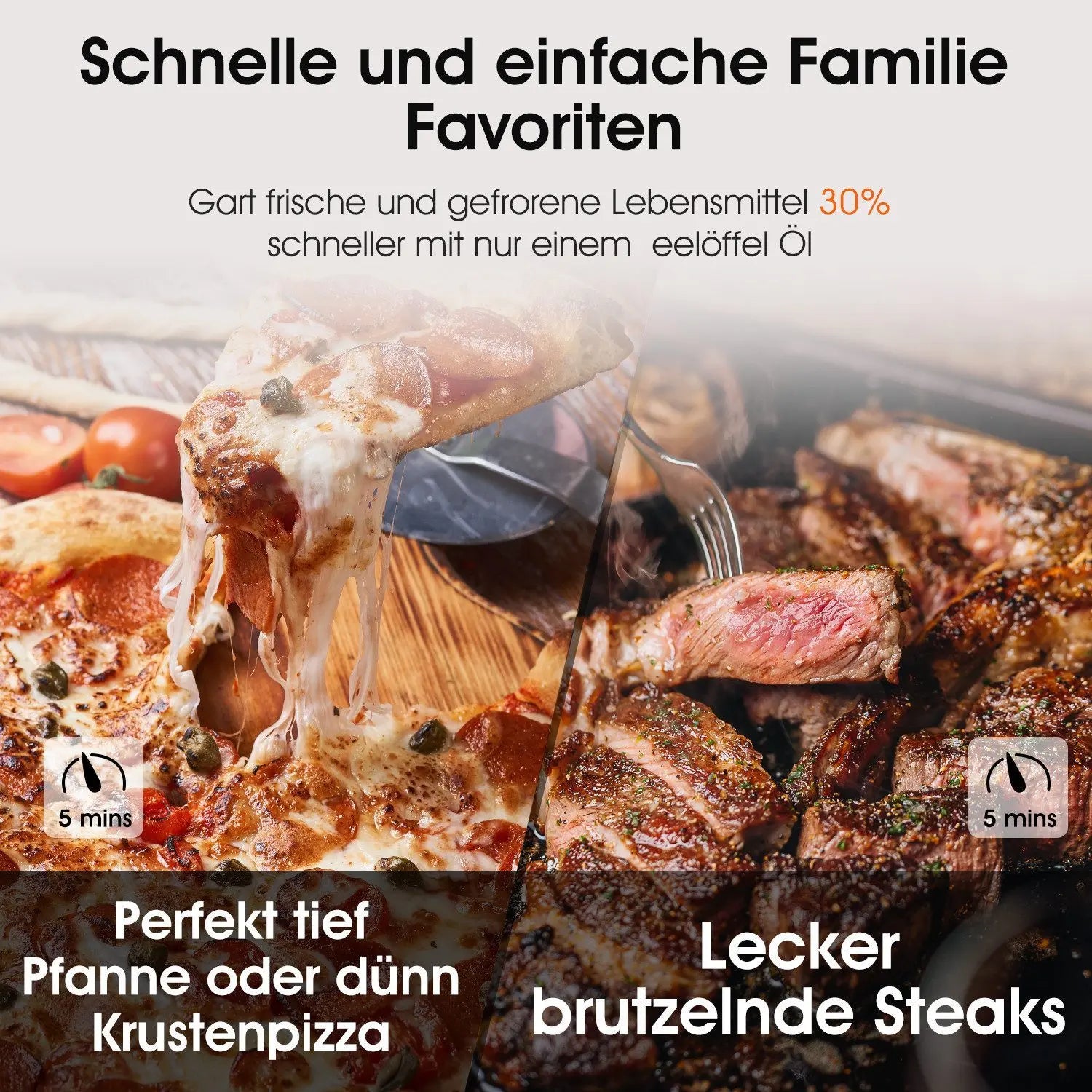 B-Ware Oyajia Fritteuse Heißluftofen Airfryer Schwarz 6 L Glasfrittierkorb Siehe Text - 745166470907