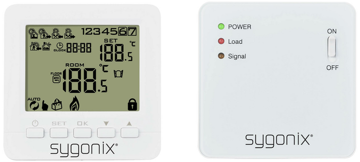 Sygonix Funk Raumthermostat Thermostat Aufputz Wochenprogramm 1 Bis 70 °C Weiß   B-Ware