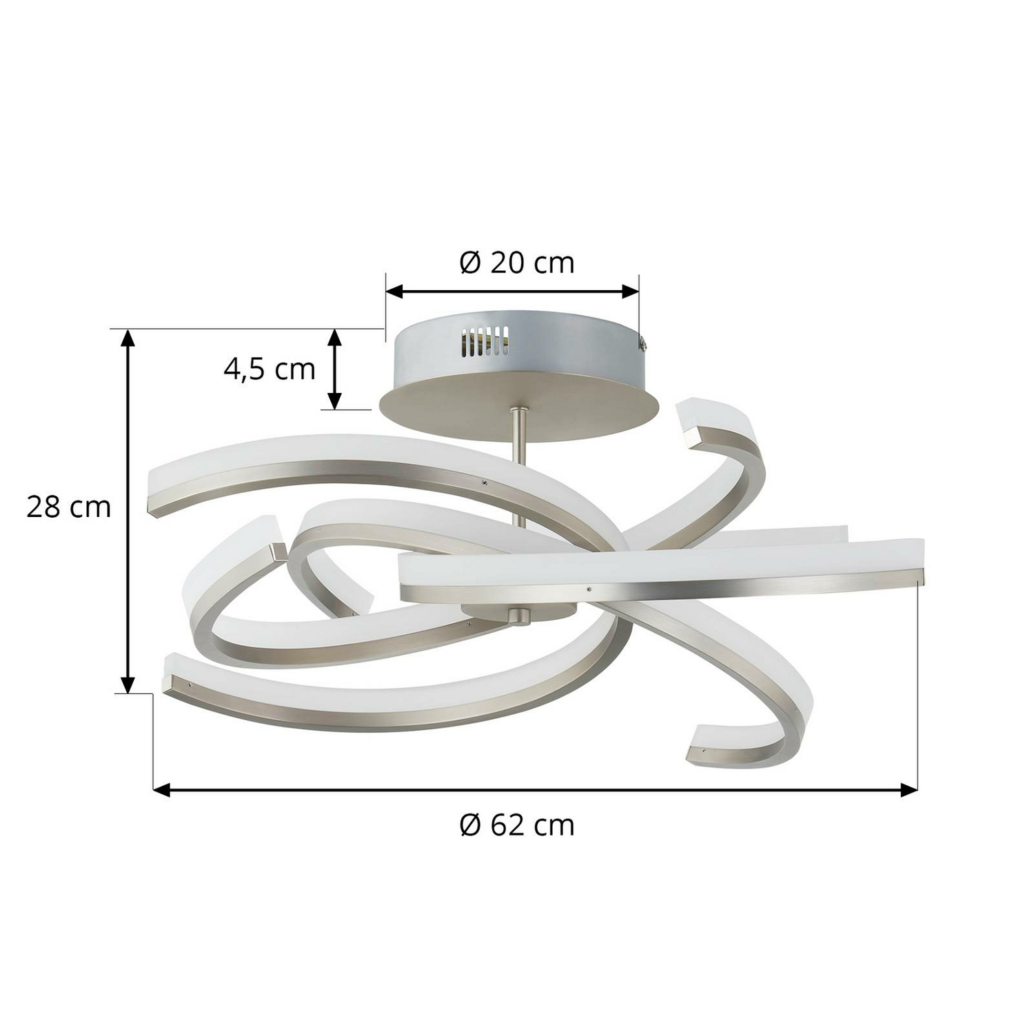 B-Ware Lindby Divalis Led Deckenlampe Deckenleuchte Deckenlicht Leuchte Stepdim Nickel