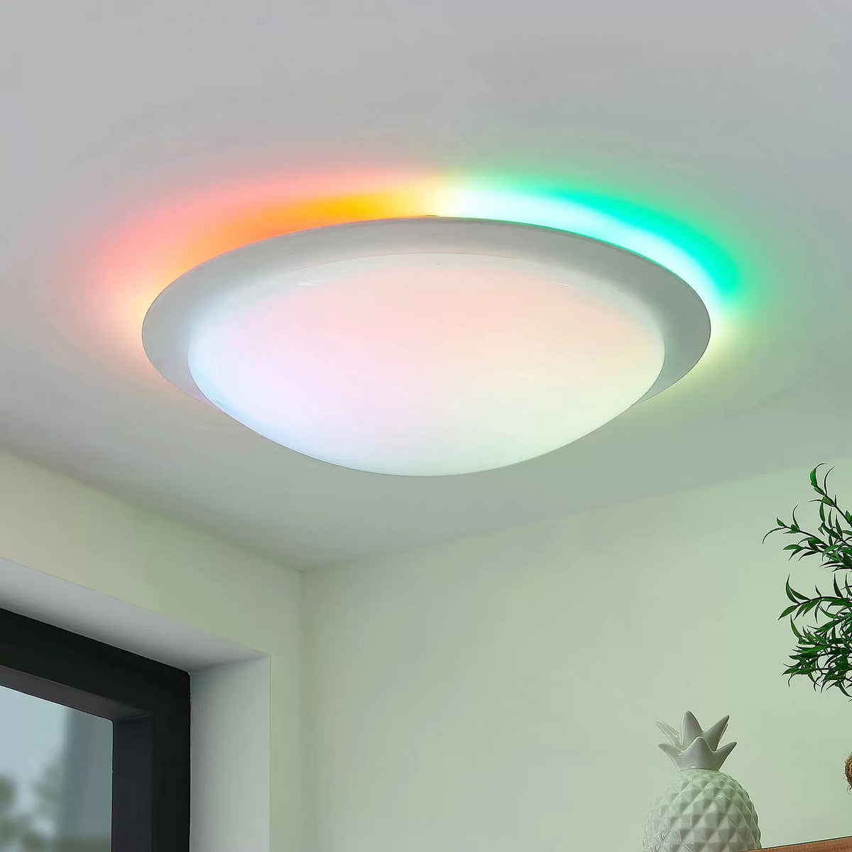 Lindby Deckenleuchte Lampe LED dimmbar Fernbedienung weiß Aurela Eisen PMMA - 4251911711417