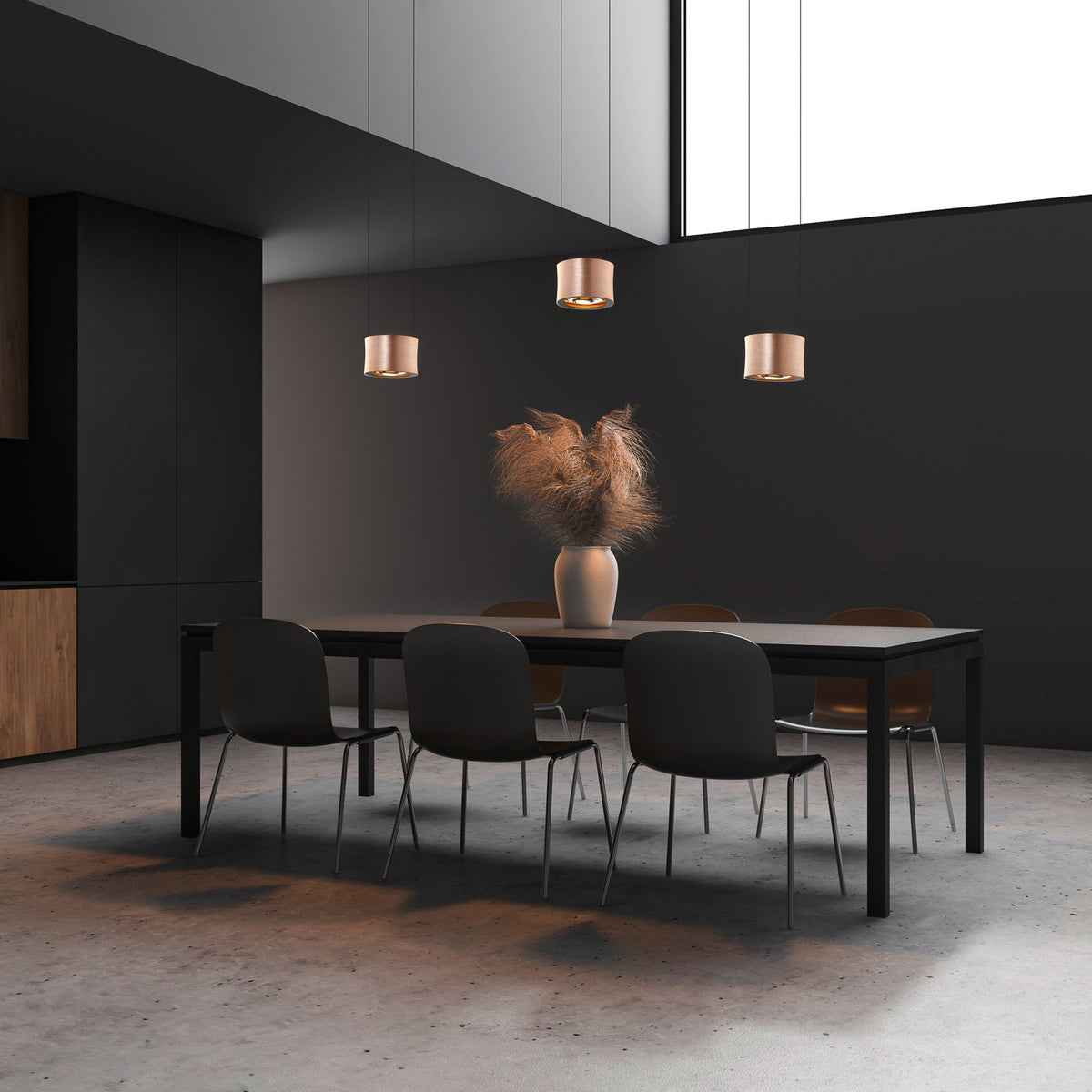 Hängelampe Hängeleuchte BANKAMP Impulse LED Lampe Pendelleuchte roségold 3-flamm - 4009669018599