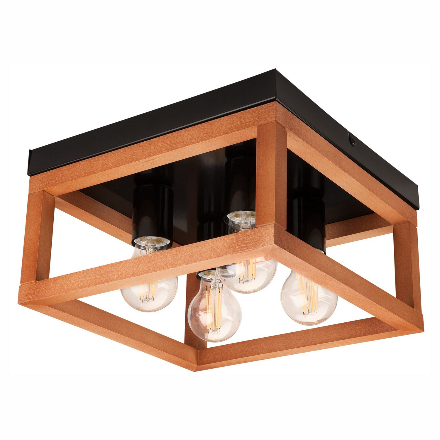 Envostar Phelan Deckenleuchte 4 Flg. Holz/Schwarz Deckenlampe Lampe Leuchte Spot B-Ware - 4251911780703
