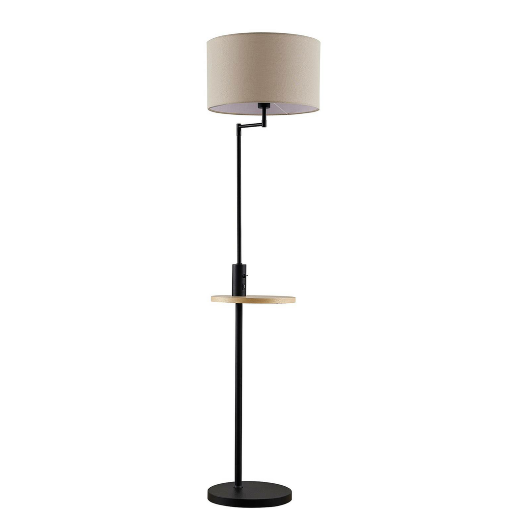 Lindby Zinia Stehlampe Wohnzimmerlampe m. Ablage & USB Dekoleuchte E27 schw948