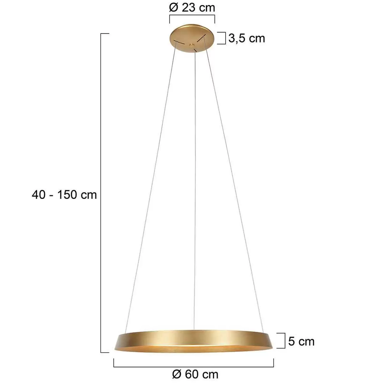 B-Ware Steinhauer Led Hängeleuchte Ringlux 1 Flammig Goldfarben Metall Hängelampe Lampe