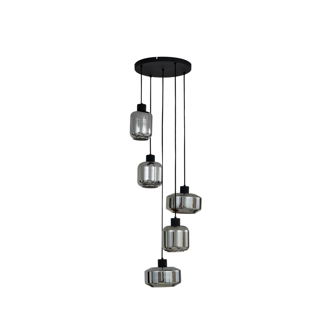 Lindby Hängeleuchte Hildur Hängelampe Deckenlampe Ø 22/16/13,5 cm rauchgrau Glas