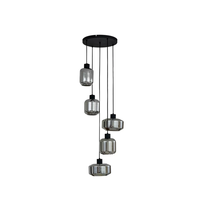 Lindby Hängeleuchte Hildur Hängelampe Deckenlampe Ø 22/16/13,5 cm rauchgrau Glas