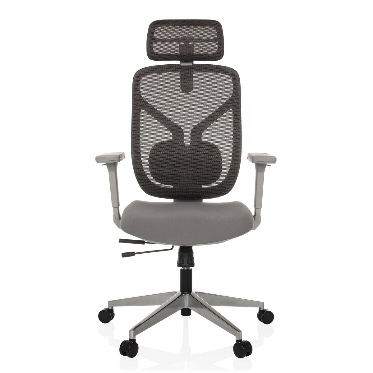 hjh OFFICE CASSILIS W Bürostuhl Stoff Netz grau höhenverstellbar 120 kg - 4064323039037