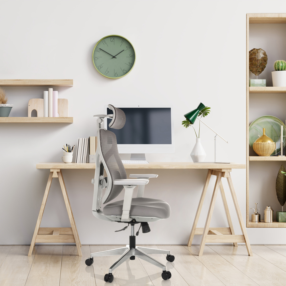 B-Ware Hjh Office Bürostuhl Chefsessel Cassilis W Netzstoff Grau Drehstuhl Polyester - 4064323039037