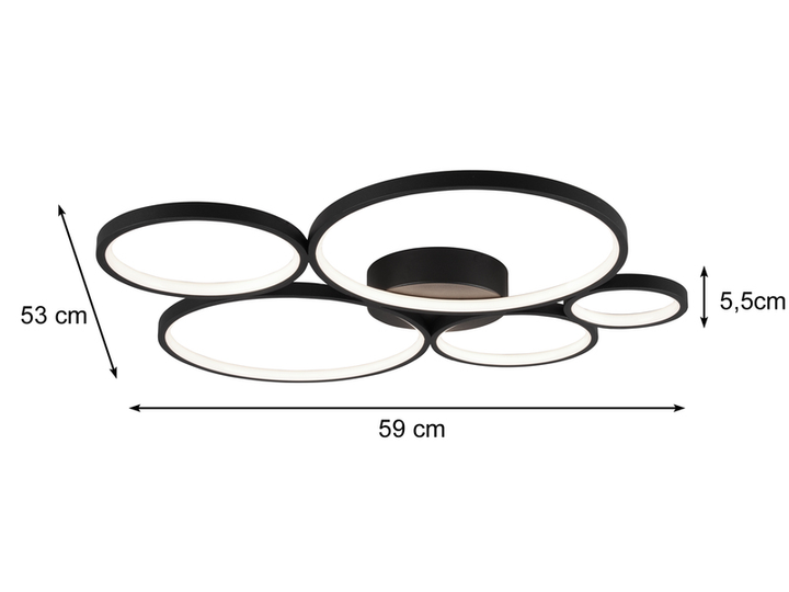 Trio Lighting Led Deckenlampe Rondo Hängelampe Deckenlicht Lampe Led 49 W Schw782 B-Ware