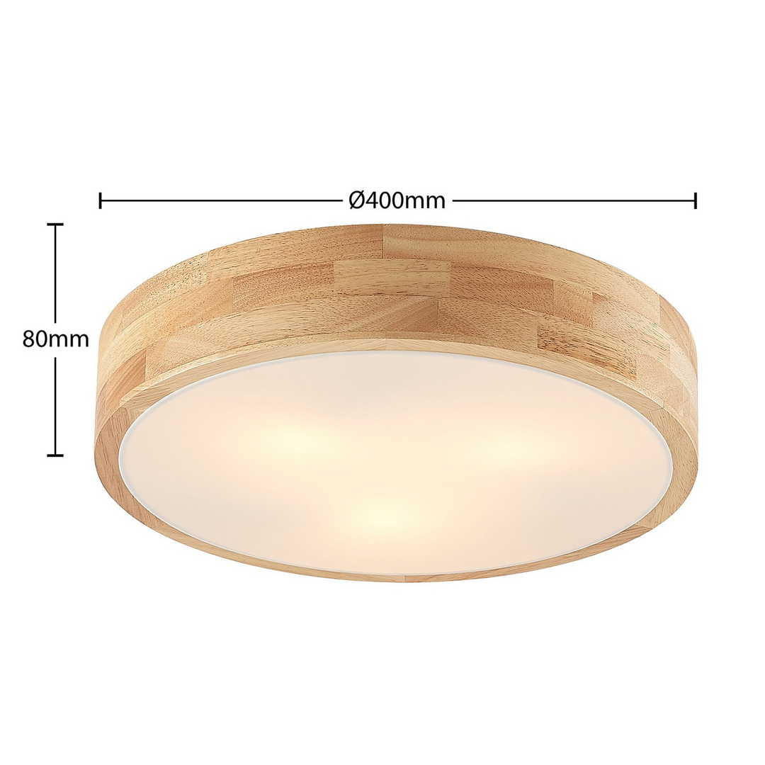 Lindby Tanju Deckenlampe Hängelampe Licht Deckenlicht Eichenholz Ø 40 cm E27