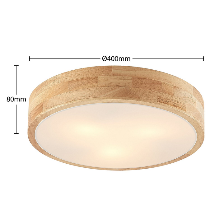 Lindby Tanju Deckenlampe Hängelampe Licht Deckenlicht Eichenholz Ø 40 cm E27