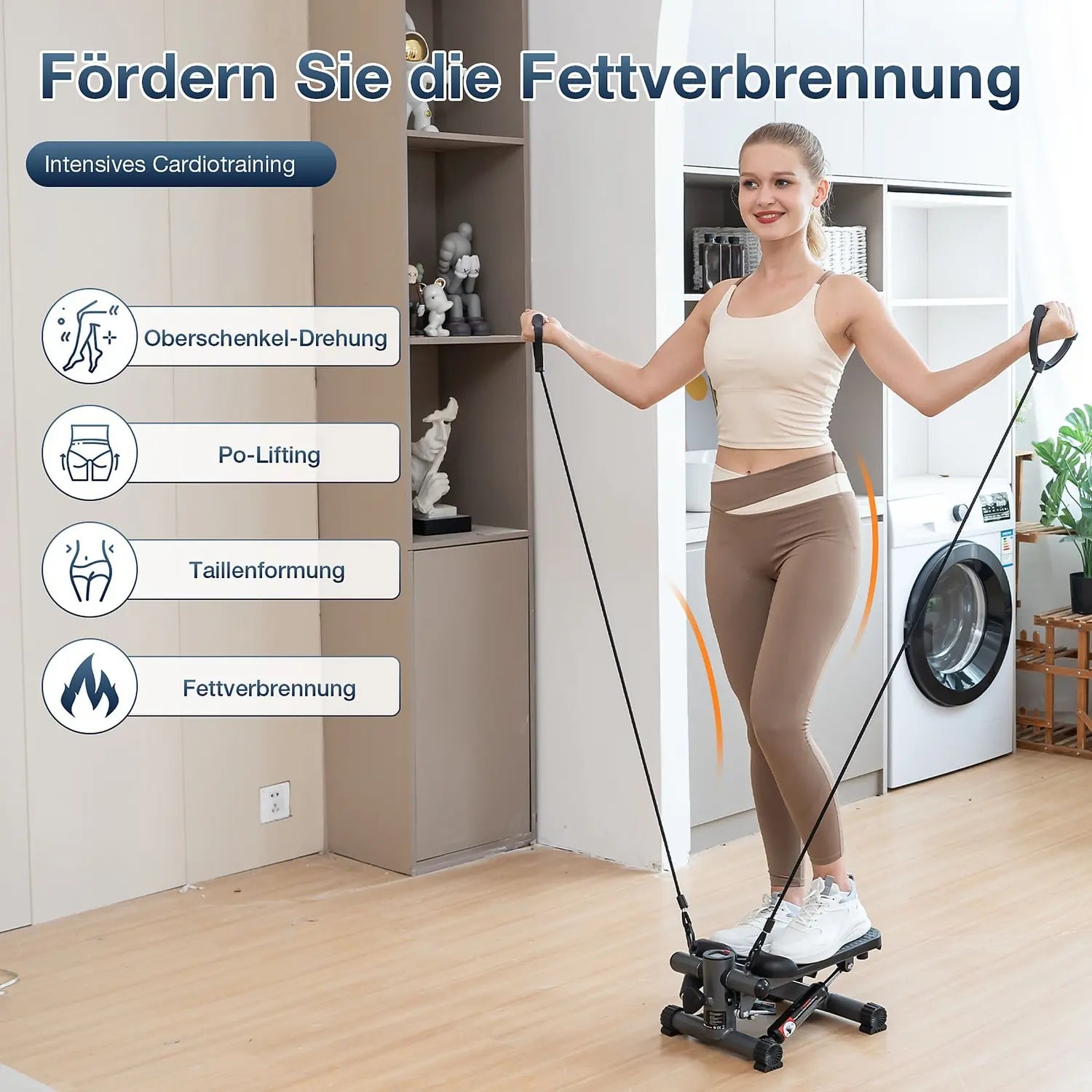 B-Ware Citysports Stepper Fitnessgerät Mini 2in1 Heimtrainer Lcd Display Schwarz Grau - 7542328409712