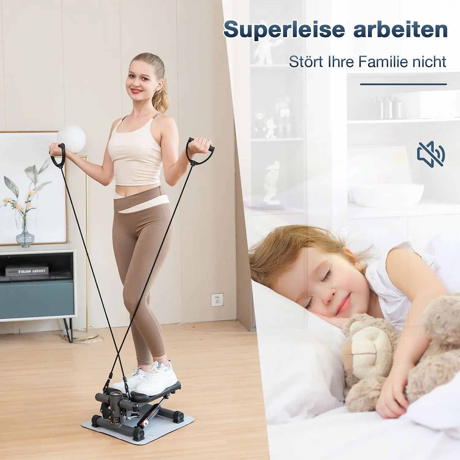 B-Ware Citysports Stepper Fitnessgerät Mini 2in1 Heimtrainer Lcd Display Schwarz Grau - 7542328409712