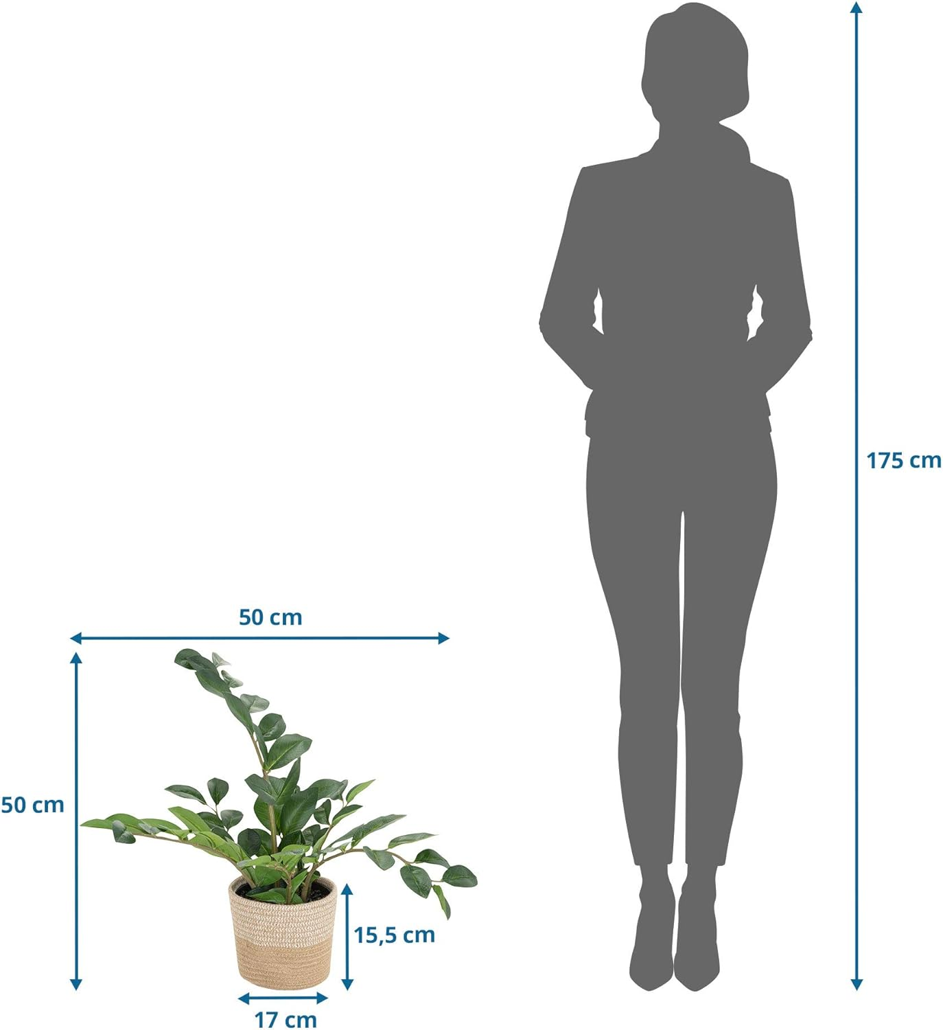 Hjh Office Kunstpflanze Kunstbaum Zamie Zamioculcas Zimmerpflanze Pflanze Grün   B-Ware
