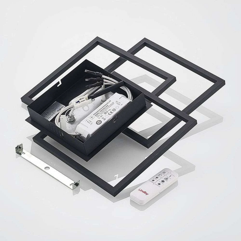 Lindby Qiana Led Deckenlampe Cct Leuchte Lampe Led Schwarz Dimmbar Fernbedienung B-Ware - 4251911726732