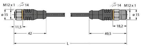 Turck 6933712 Sensor /Aktor Steckverbinder Konfektioniert Verbindungsleitung B-Ware - 4047101345100