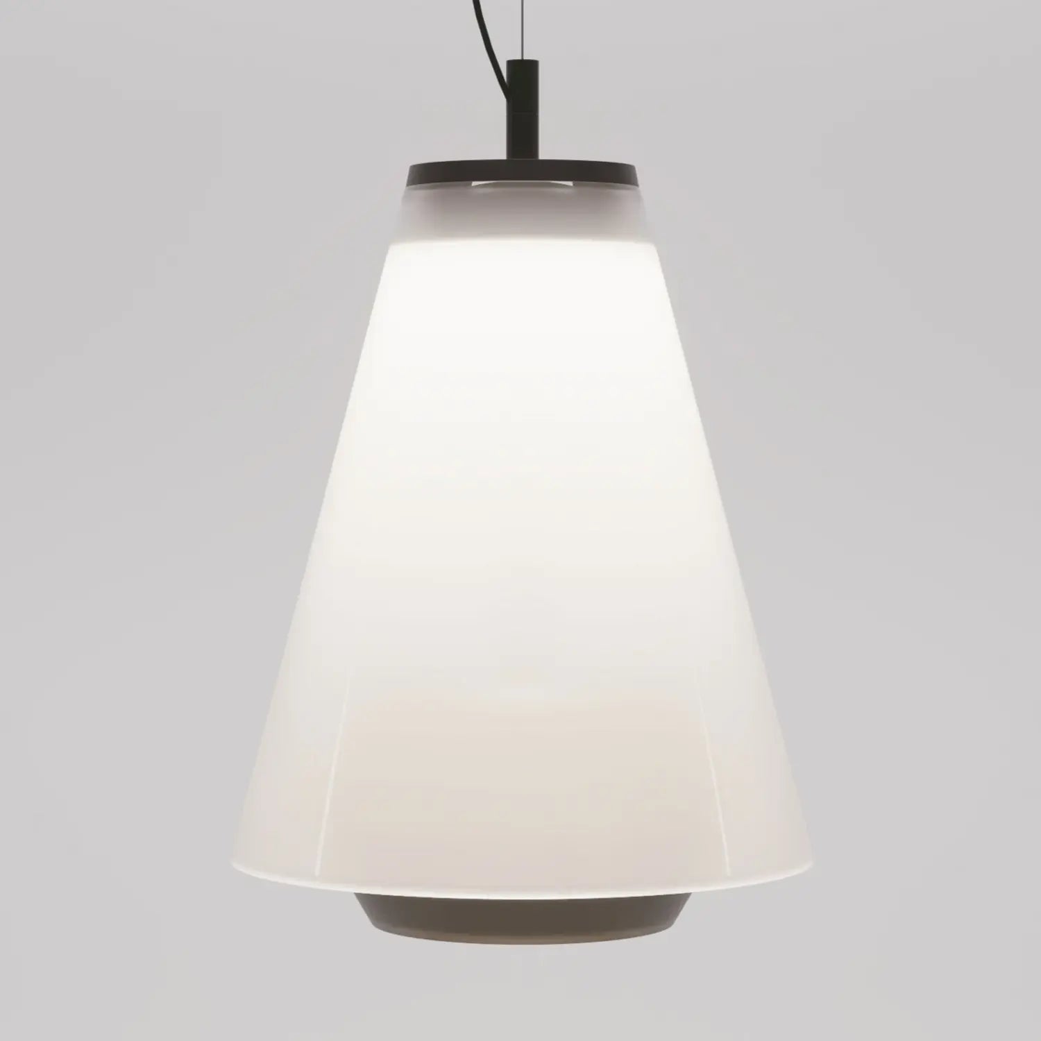 B-Ware Prandina Pendelleuchte Hängelampe Shuttle Schwarz Glas Opal Aluminium Weiß - 7592190