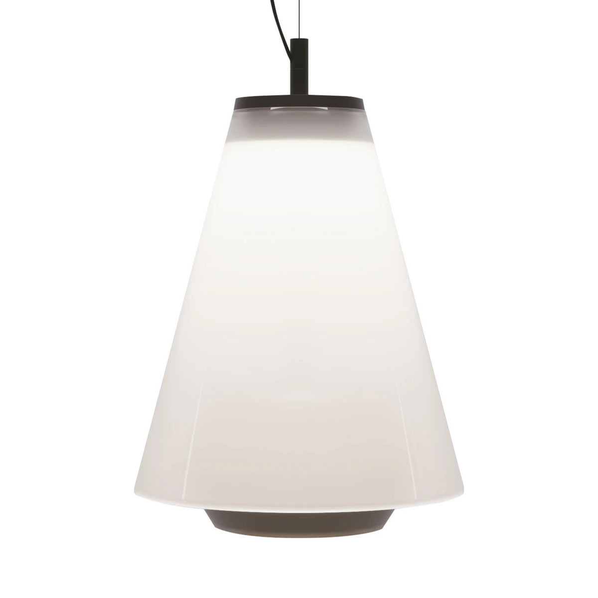 Prandina Pendelleuchte Hängelampe Shuttle schwarz Glas opal Aluminium weiß - 7592190