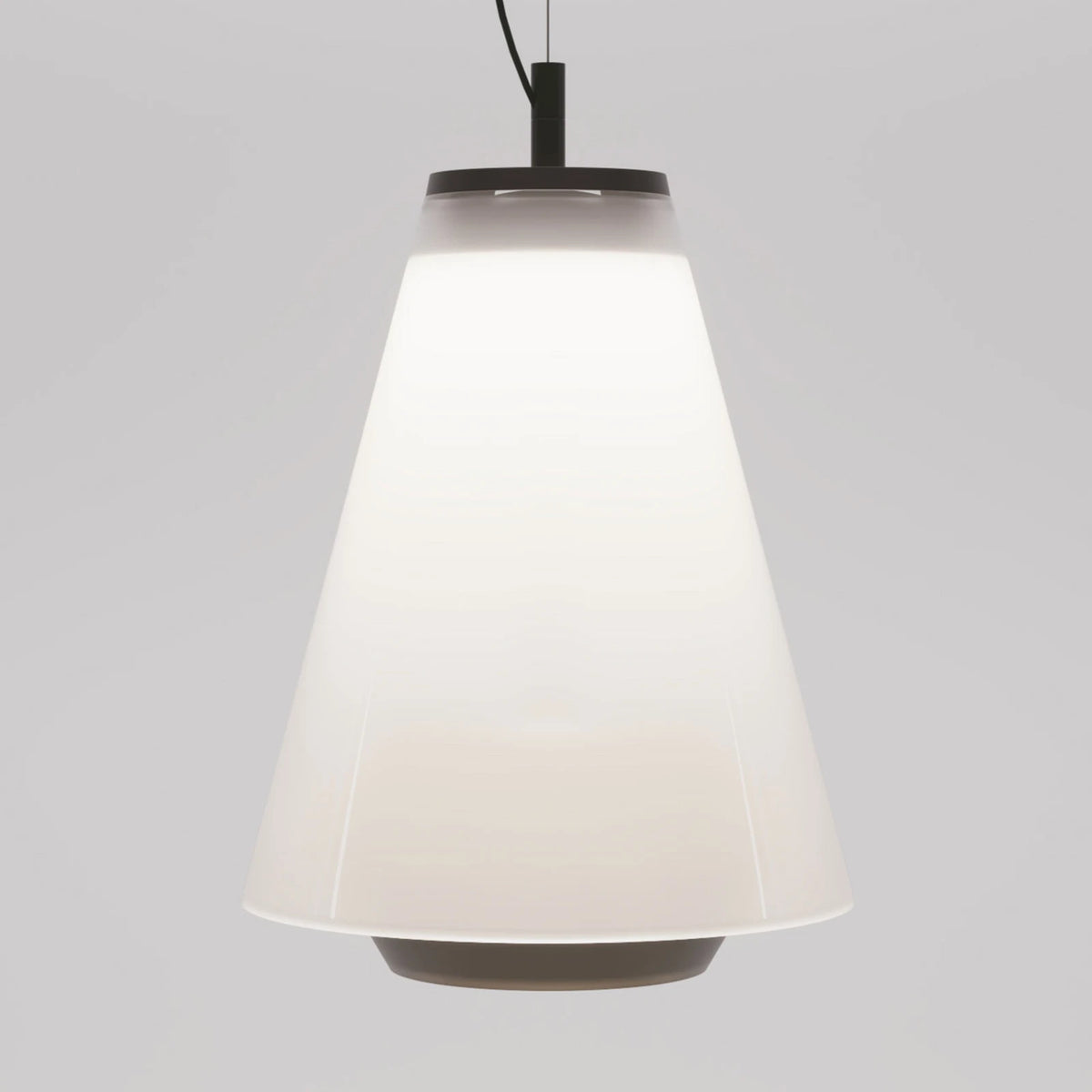 Prandina Pendelleuchte Hängelampe Shuttle schwarz Glas opal Aluminium weiß - 7592190