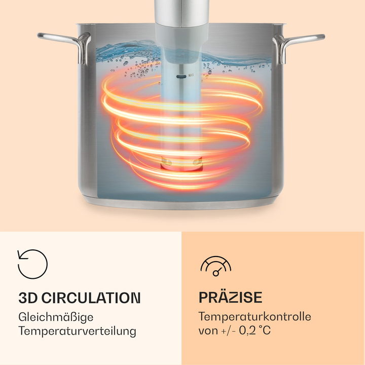 Klarstein Quickstick Flex 1300 W  Silver Dampfgarer Kleinküchengerät Küchengerät B-Ware