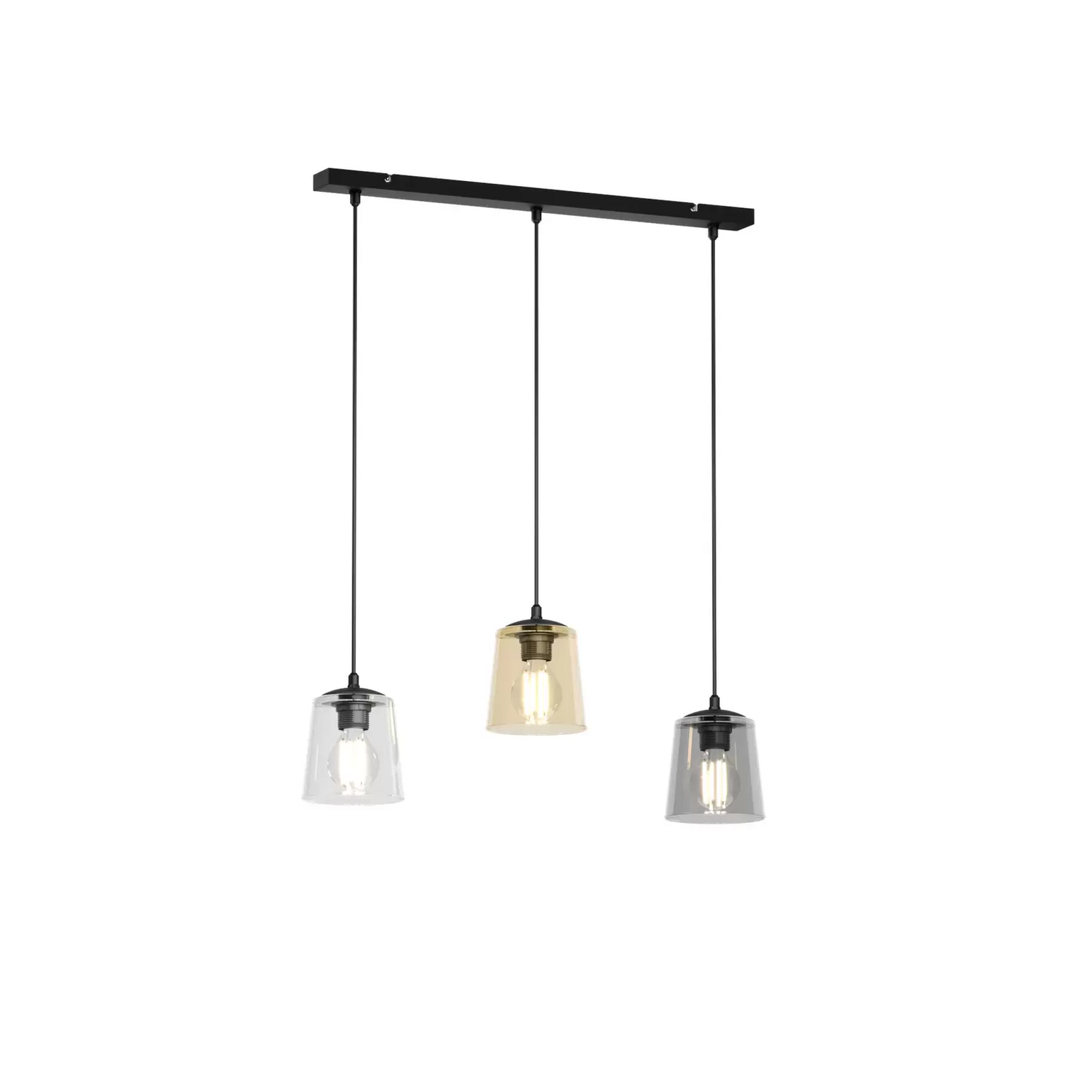 Pendellampe Lucea Dreiflammig Transp./Smoke/Amber Pendelleuchte Lampe Spot Licht B-Ware - 5902349222622