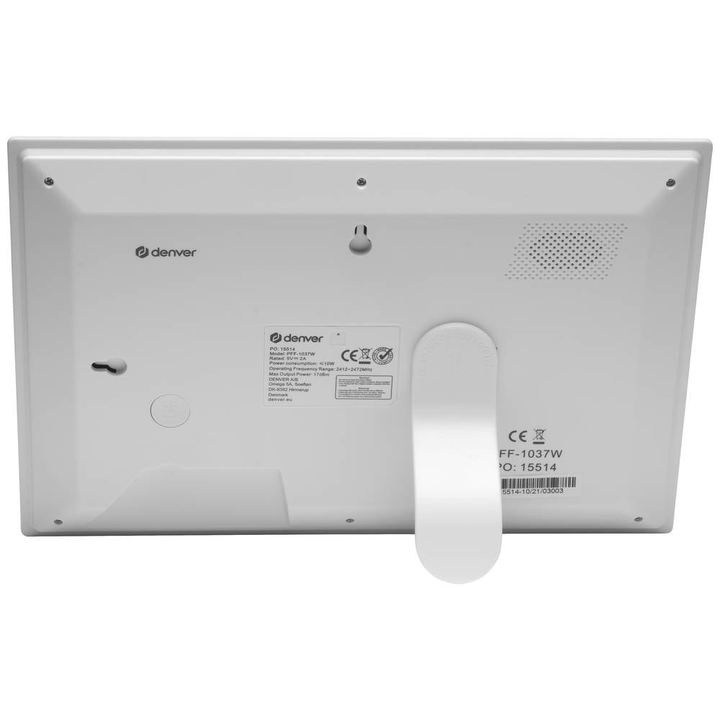 Denver Pff 1037 Weiß Digitaler Wi Fi Bilderrahmen 25.7cm 10.1 Zoll Siehe Text/Foto B-Ware