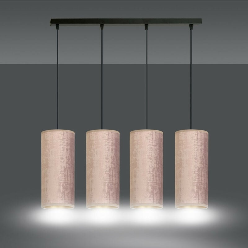 Emibig Lighting Pendellampe Joni Hängeleuchte Leuchte Textil 4fl Lang Rosé Gold B-Ware - 5901738920910