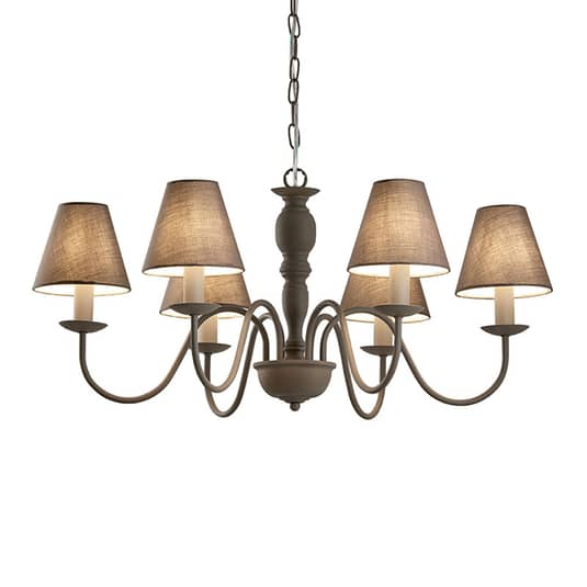 Viokef Kronleuchter Fatima Deckenlampe Hängelampe Lampe Grau Sechsflammig E140 B-Ware