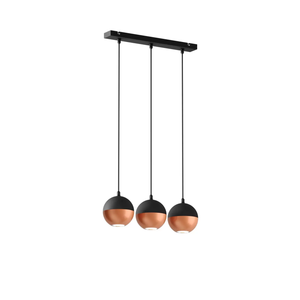 B-Ware Hängeleuchte Midnight In Schwarz/Kupfer Lang Hängelampe Lampe Leuchte Licht Gu10