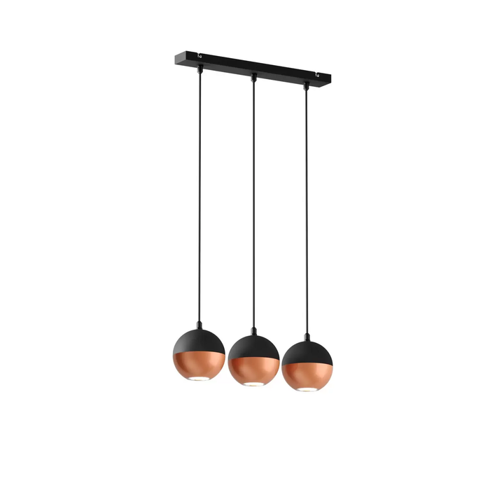 Hängeleuchte Midnight in Schwarz/Kupfer lang Hängelampe Lampe Leuchte Licht GU10