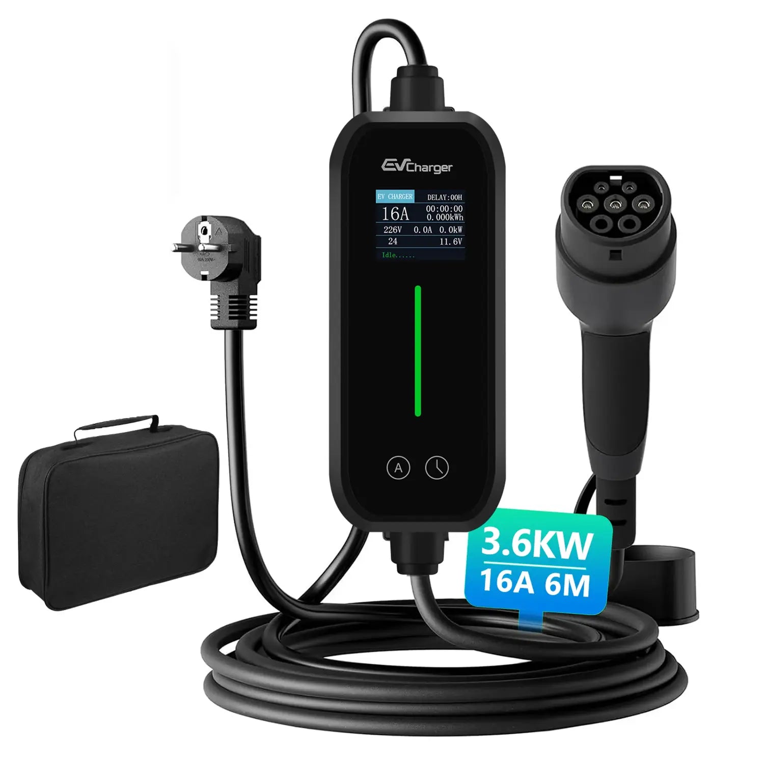 B-Ware Junsun Ladegerät Ladekabel Elektrofahrzeug Ev Auto App Wifi Tragbar Schwarz - 763235916873