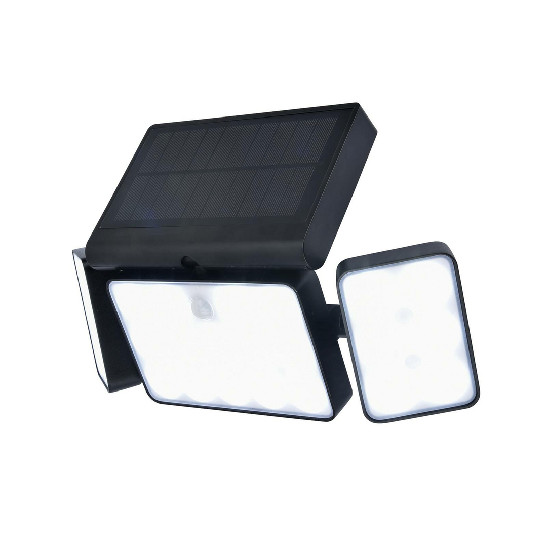Lutec LED-Solar-Außenwandleuchte Tuda Solarlampe Außenlampe Wandleuchte schwarz