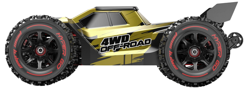 Voiture miniature radiocommandée Mjx Hyper Go Black Gold Brushless 1:14, modèle Truggy électrique (occasion).