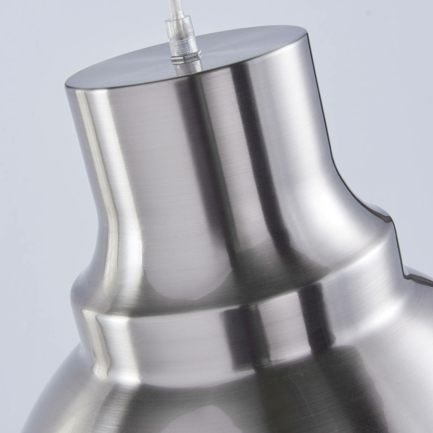 Suspension Lindby de qualité B, lampe suspendue Letty, plafonnier E27, nickel industriel