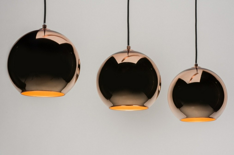 B-Ware Emob Glory Koper Hängeleuchte Pendelleuchte Hängeleuchte Lampe Kupferfarben 3 Fl