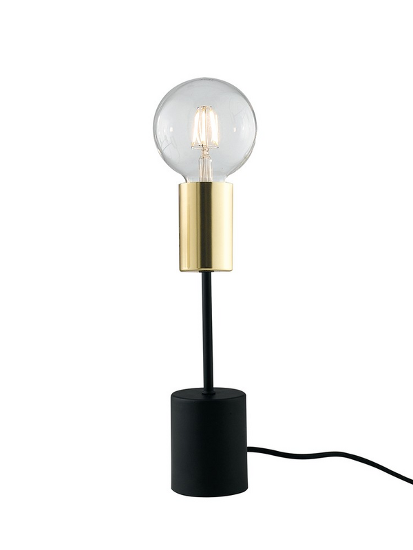 Luce Design Axon Tischleuchte E27 Schwarz Gold Tischlampe Stehlampe Leselampe B-Ware - 8031414863204