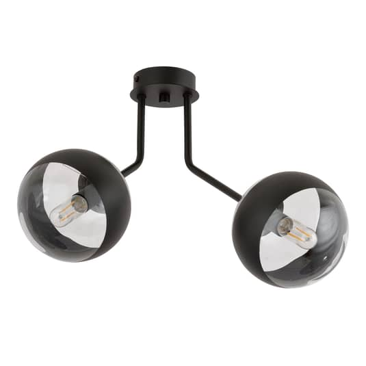 Euluna Nova Deckenlampe Deckenleuchte Lampe Leuchte Schwarz 2 Fl Metall Glas E14 B-Ware - 5901738922297