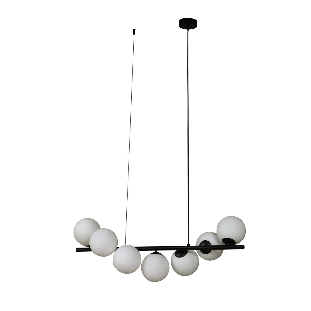 Lucande Hängeleuchte Isandro Hängelampe Leuchte Lampe Schwarz / Opal 7 Flammig B-Ware