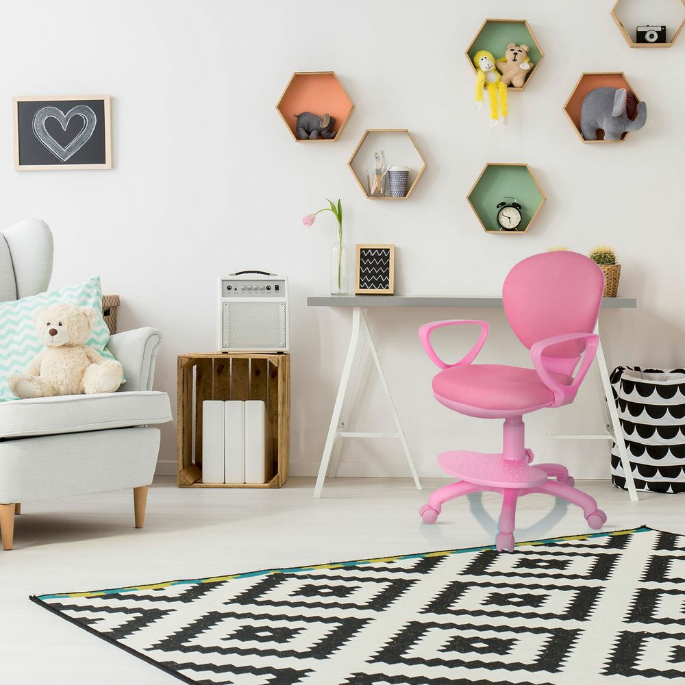B-Ware Hjh Office Kinderstuhl Schreibtischstuhl Drehstuhl Stuhl Kid Colour Stoff Pink
