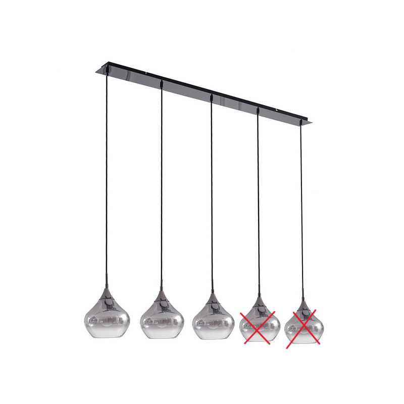 B-Ware Lucande Hängeleuchte Jarven 5 Flg Schwarz Glas Deckenlampe Lampe Siehe Text/Foto - 4251911791570