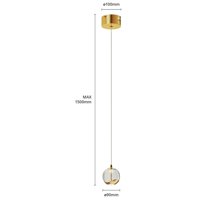 Lucande Led Pendelleuchte Hayley Pendelleuchte Lampe Leuchte Glaskugel 1 Fl G515 B-Ware