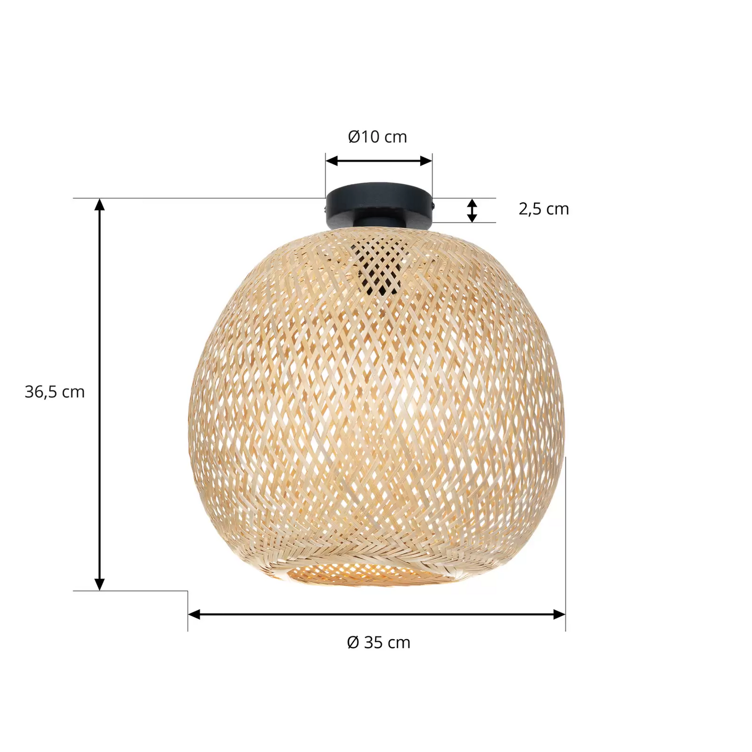 B-Ware Lindby Deckenleuchte Dabila Bambus Deckenlampe Lampe Leuchte Pendellampe ø 35218