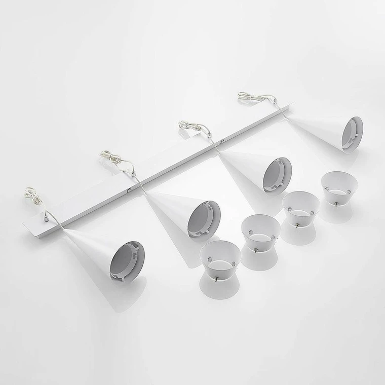 Lucande Naoh Hängeleuchte Deckenlampe Lampe Leuchte Aluminium 4 Fl. E27 Weiß376 B-Ware - 4251911709698