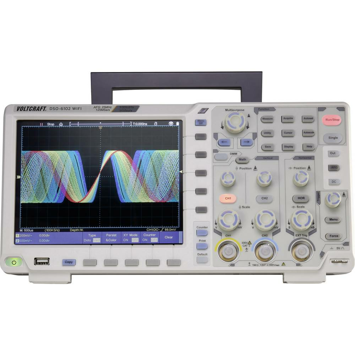 Voltcraft Digital OszilloskopDSO-6102 WIFI 100 MHz 2-Kanal Funktionsgenerator