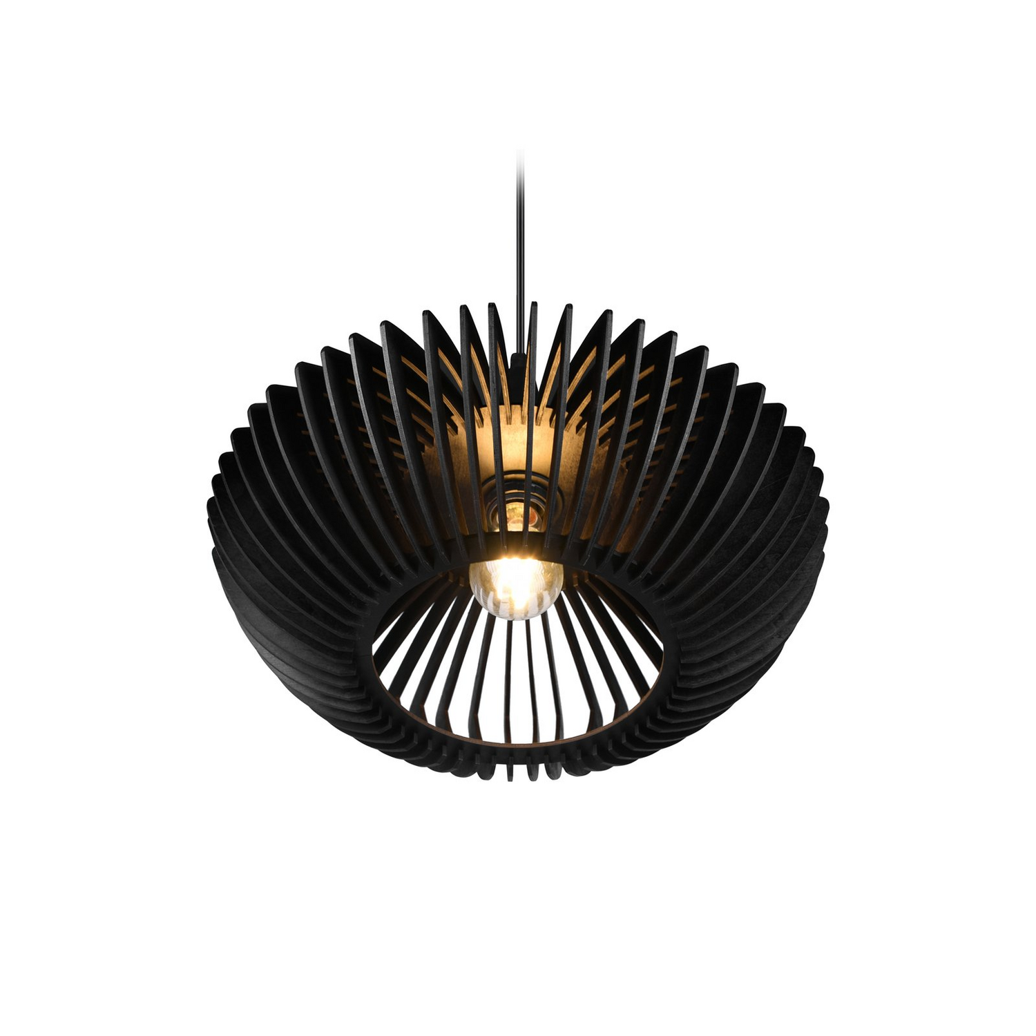 B-Ware Trio Lighting Hängelampe Colino Aus Holzlamellen Schwarz Deckenlampe Lampe Spot - 4017807540246