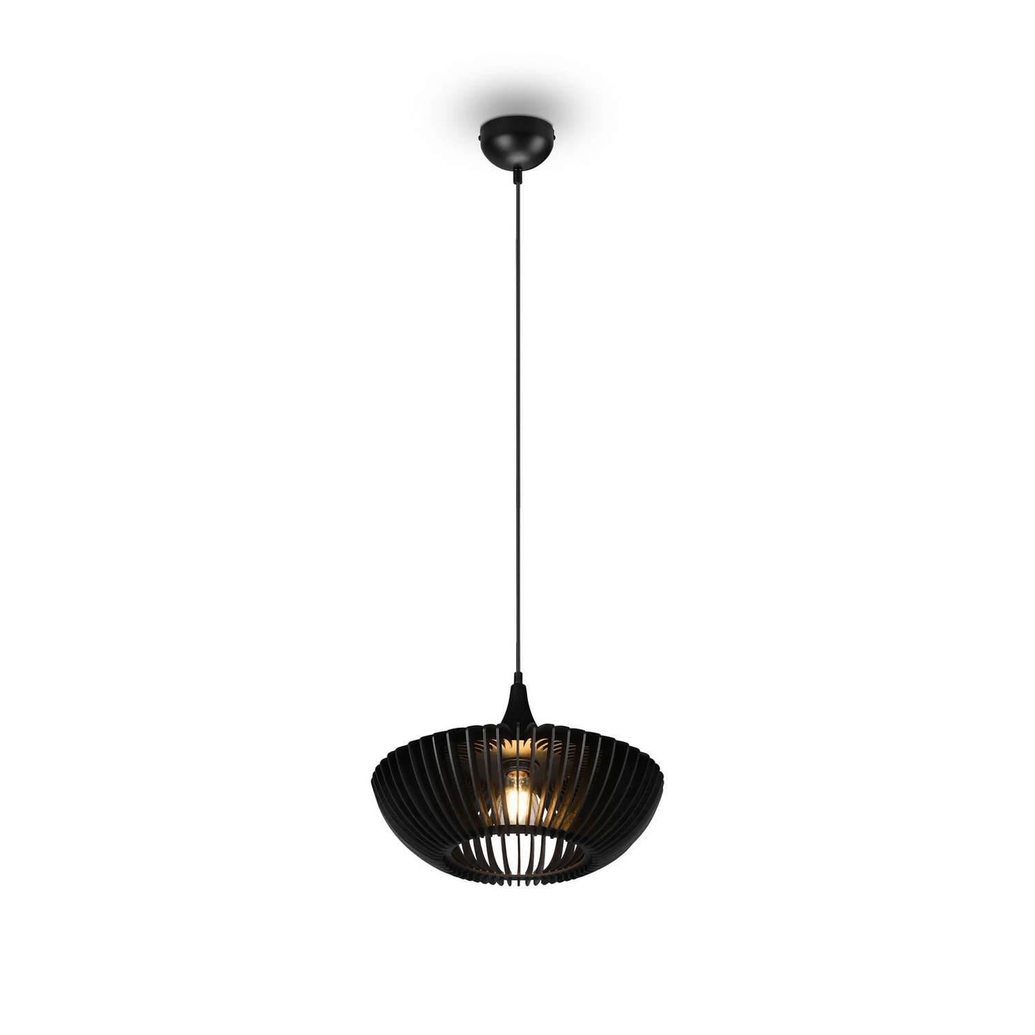 B-Ware Trio Lighting Hängelampe Colino Aus Holzlamellen Schwarz Deckenlampe Lampe Spot - 4017807540246