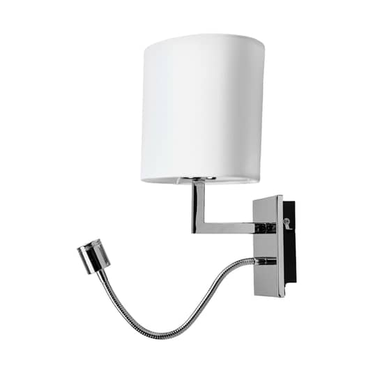 Lucande Weiße Stoff Wandleuchte Wandleuchte Lampe Leuchte Karla Mit Led Leselich B-Ware - 4251096513073